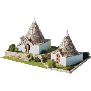 KITS A MONTER Trulli (Alberobello - Italie) - Ech 1/80 - 2800 pcs - 41 x 29 x 20 cm - Dif 7,5/10-AEDES1257