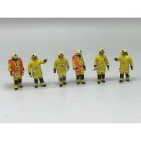 1/43 FIGURINES LOT DE 6 POMPIERS "FEU URBAIN" JAUNES-ALERTE0098