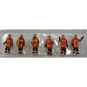 1/43 FIGURINES LOT DE 6 POMPIERS "FEU URBAIN" ORANGES-ALERTE0117