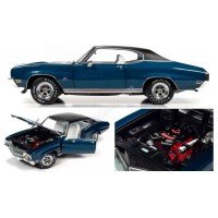 1/18 BUICK GS STAGE 1 "HEMMINGS" 1970 BLEUE- AMERICAN MUSCLE AMM1242