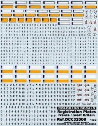 Décals 1/32 Divers Immatriculations France à remplir-COLORADOCOLDCC32006