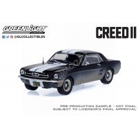 1/43 FORD MUSTANG COUPE 1967 "CREED II (2018) - ADONIS CREED" NOIR MATT AVEC BANDES BLANCHES SALIE- GREENLIGHTGREEN86621