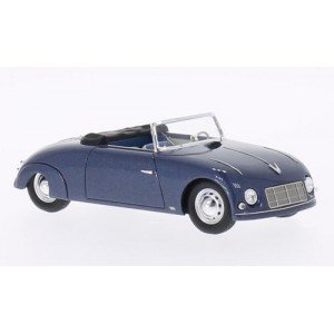 1/43 Waibel Porsche VOITURE MINIATURE DE COLLECTION Waibel Porsche Special Sport cabriolet bleu métallisé-1948-NEO46191