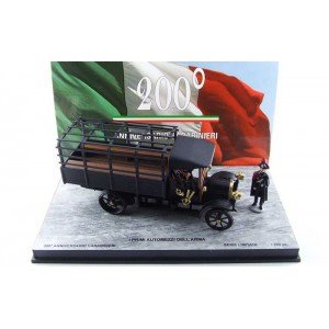 1/43 DIORAMA FIAT 18BL FORCES DE L'ORDRE CAMION MINIATURE DE COLLECTION Fiat 18 BL 200° anniversaire Carabinieri + 2 figurines-RIO200.3D