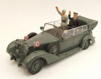 1/43 MERCEDES FORCES DE L'ORDRE MILITAIRE ALLEMAND Mercedes 770 Avec figurine Hitler + Mussolini-1938-RIO4250P