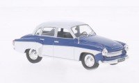 1/43 VOITURE MINIATURE DE COLLECTION Wartburg 312 bleu/blanc-1965-WHITEBOXWHT125